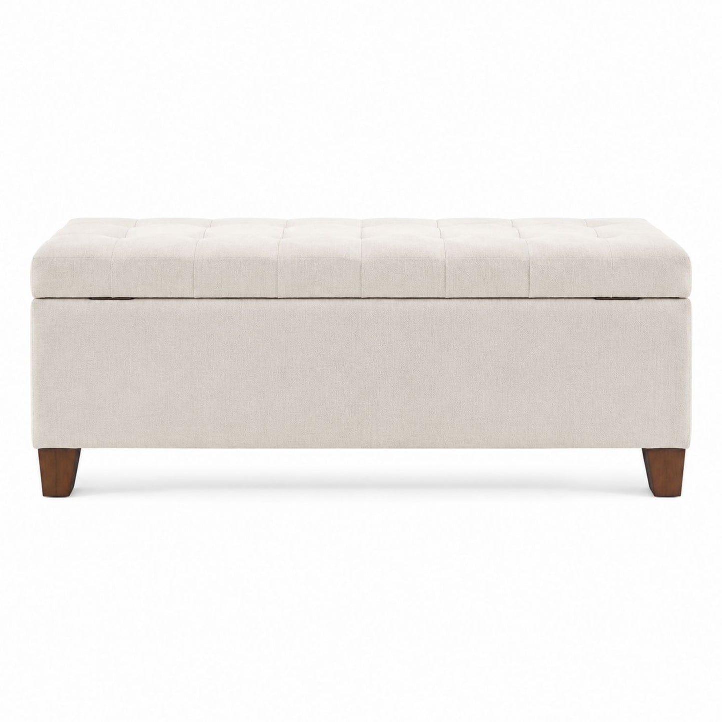 Fabric Storage Ottoman Beige 120cm x 45cm x 45cm