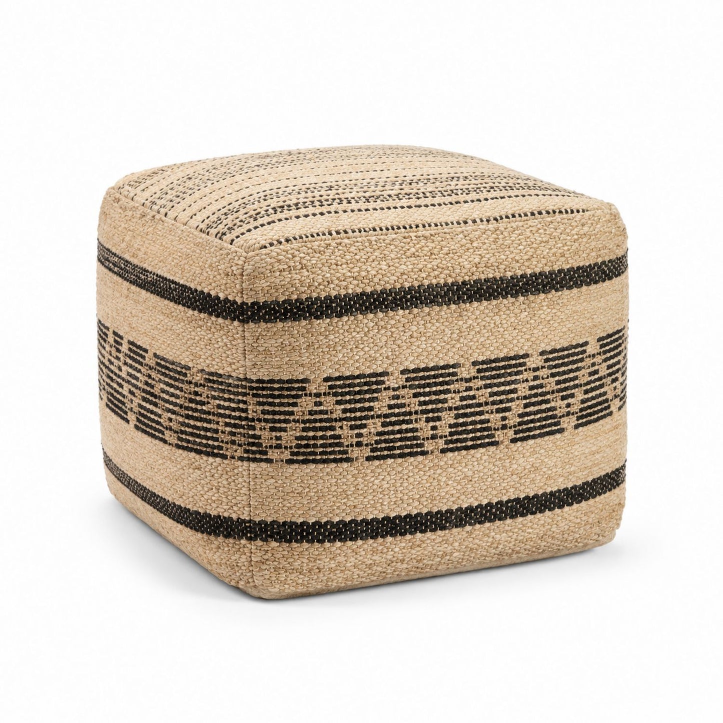 Square Jute and Cotton Pouf 40cm