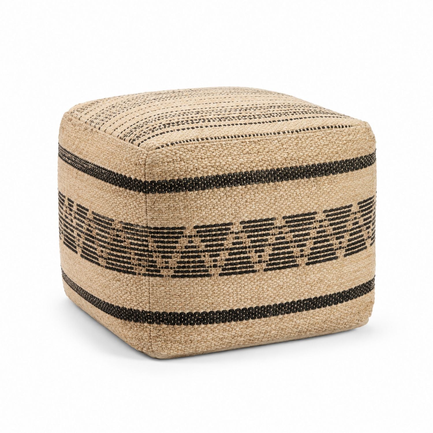 Square Jute and Cotton Pouf 40cm