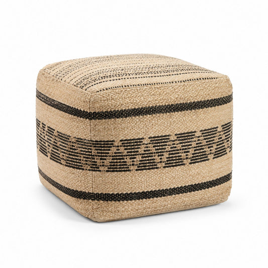 Square Jute and Cotton Pouf 40cm