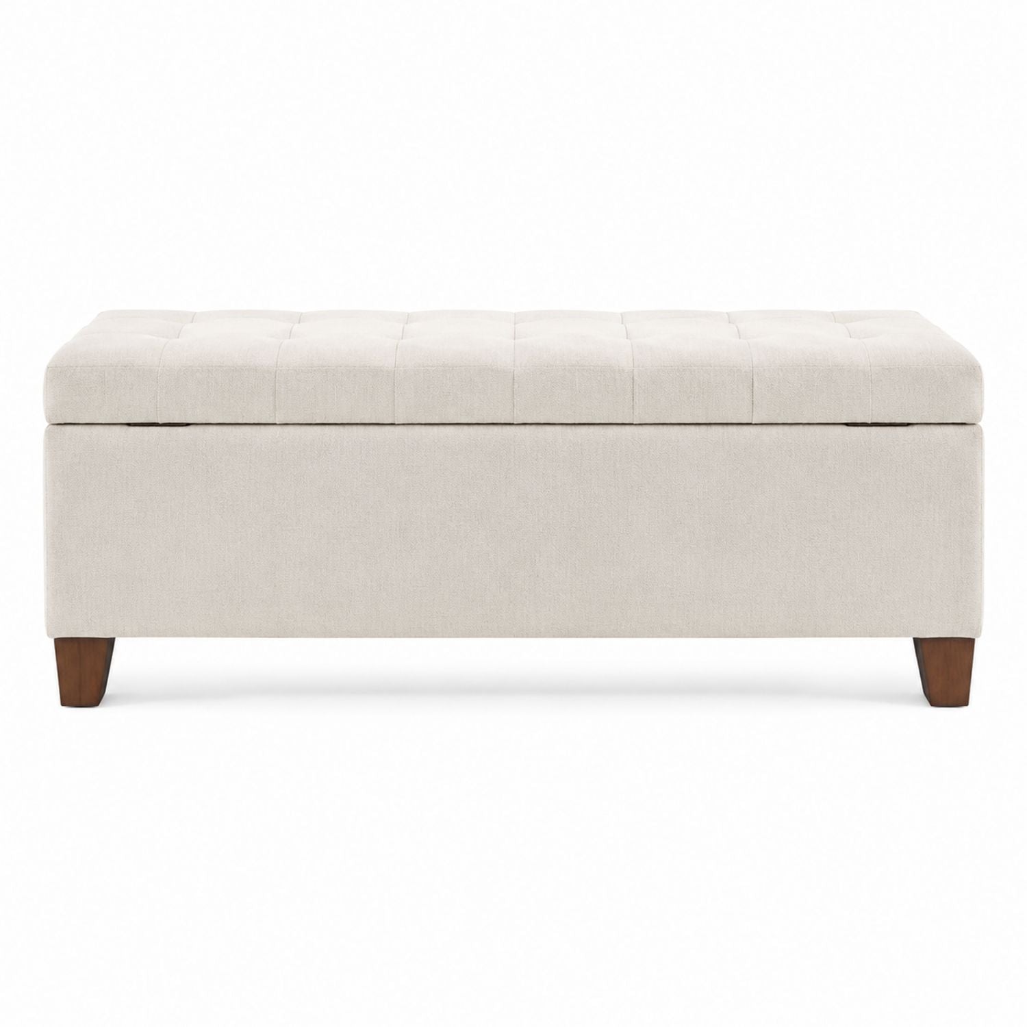 Fabric Storage Ottoman Beige 120cm x 45cm x 45cm