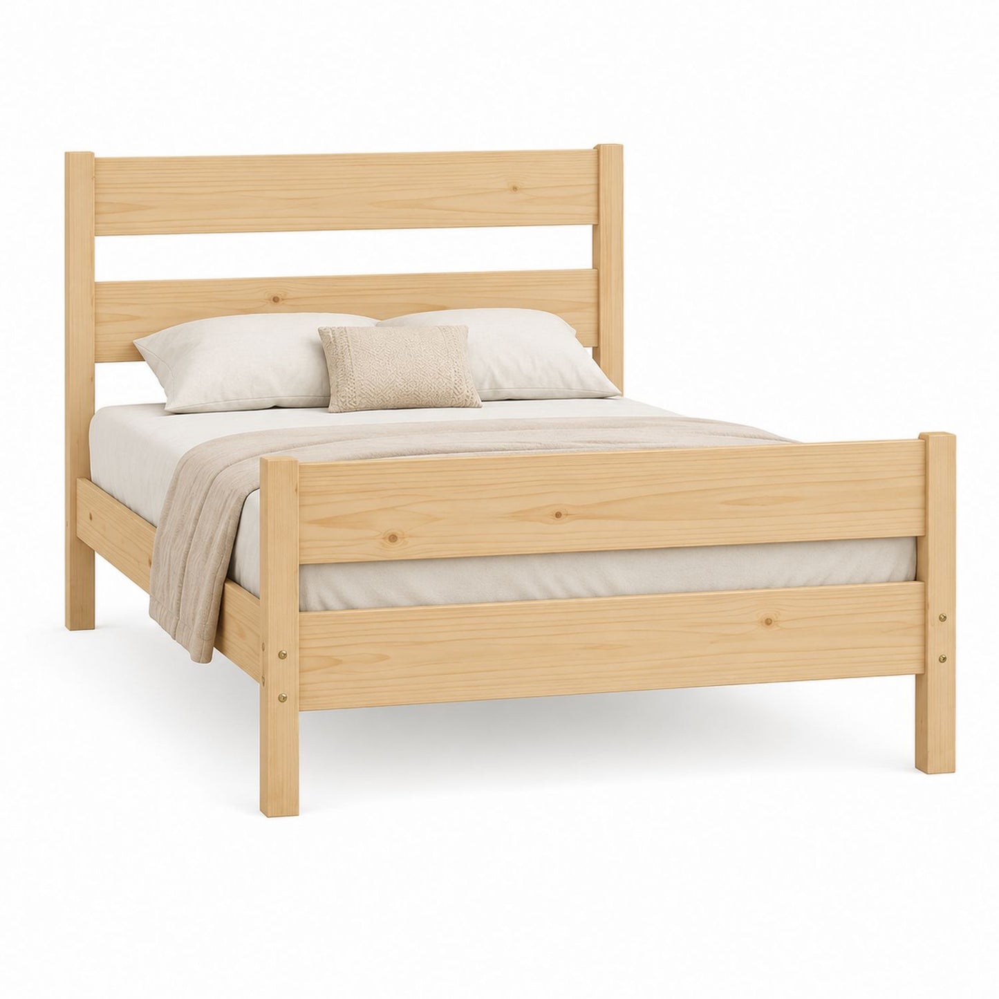 Pine Wood Bed Frame Queen Size
