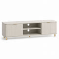 TV Stand Entertainment Center Wood Beige Rectangular 180cm