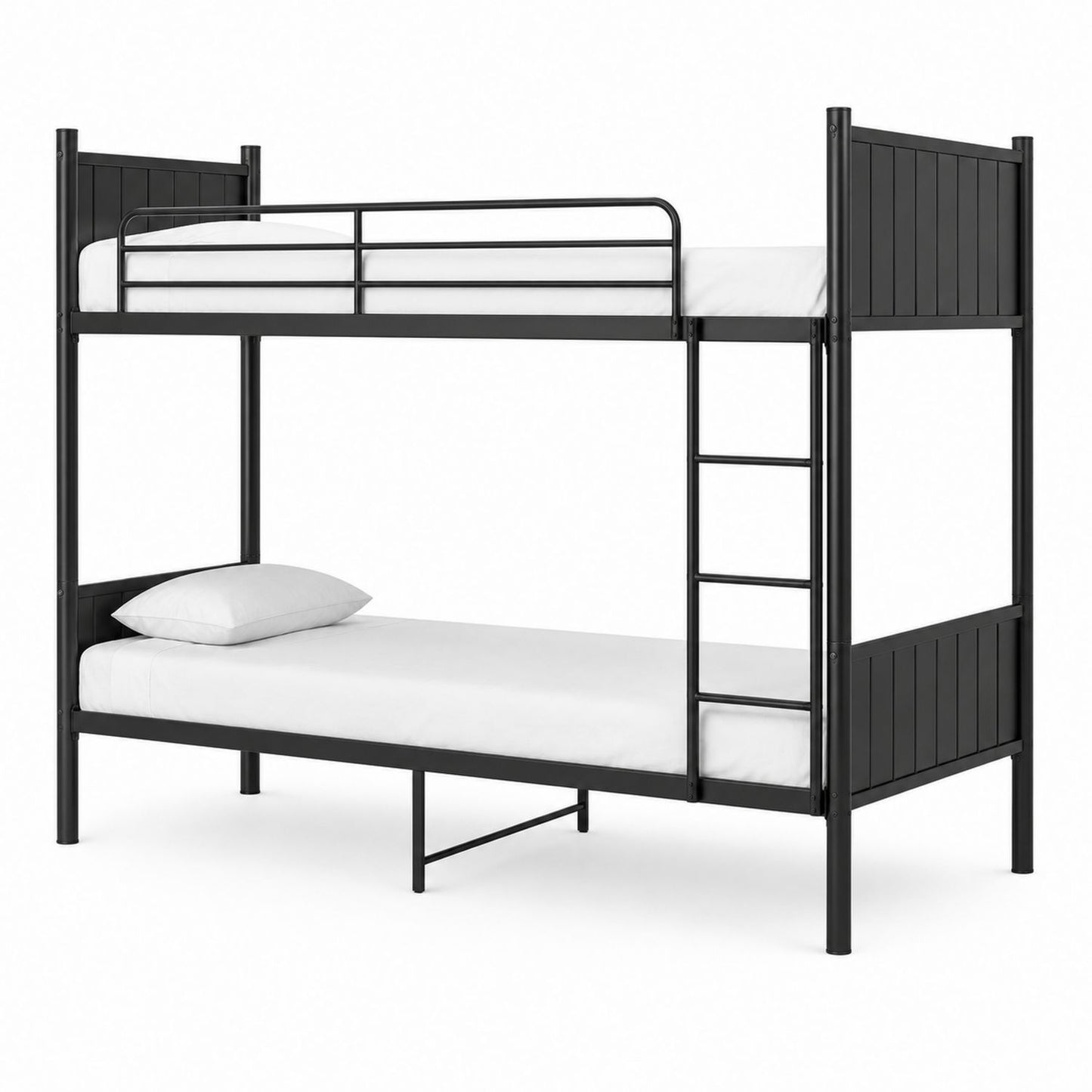 Metal Bunk Bed Twin Size with Ladder and Guard Rail