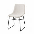 Polyester Fabric Chair with Steel Legs Beige 45cm x 55cm x 80cm